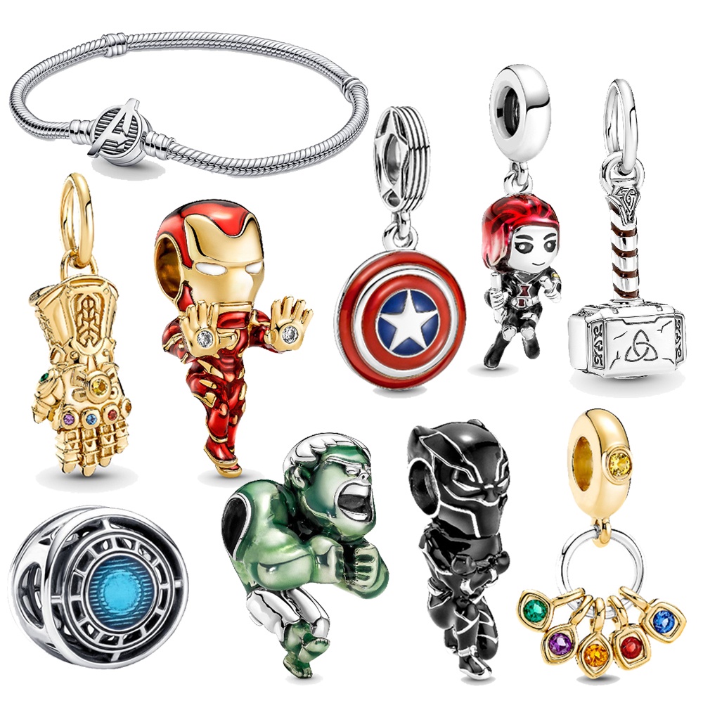 Berloque Pingente Charme De Série Vingadores Charms Bijuteria Prata 925 do Homem de Ferro Martelo de Thor