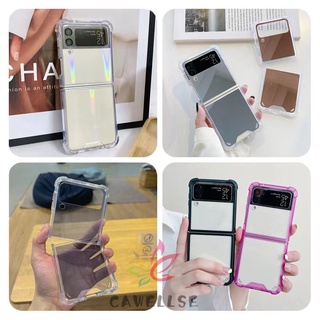 Aurora Laser Clear Premium Carcaça Samsung Galaxy Z Flip 5 4 3 Quatro Cantos Anti-Gotas Proteção De Corpo Inteiro TPU Para Telefone