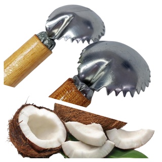 Raspador de coco manual de inox e cabo de madeira em Oferta na Shopee