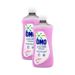 Kit 2 Lava-Roupas Omo Líquido Roupas Finas e Delicadas Original 450ml
