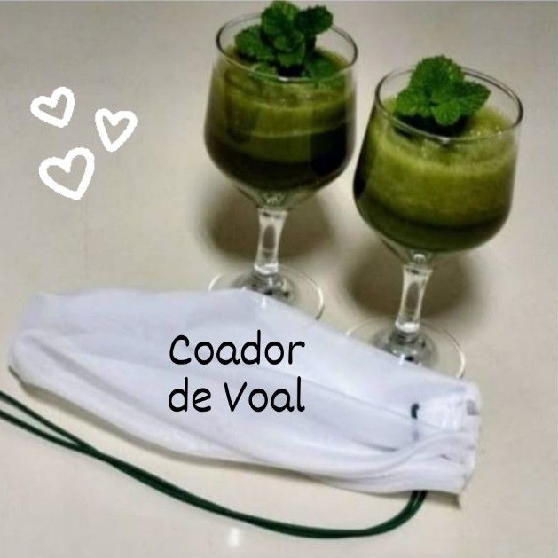 Coador de Voal 60cm diâmetro para Sucos vegetais, Kefir, Suco Verde, Leites Vegetais, Queijos, Iogurte Grego