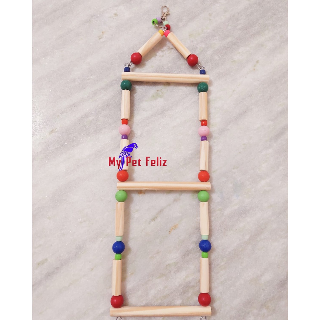 brinquedos para calopsita - brinquedo calopsita - brinquedos para viveiros - brinquedo para periquito - brinquedo para agapornis (balanço escadinha-natural)
