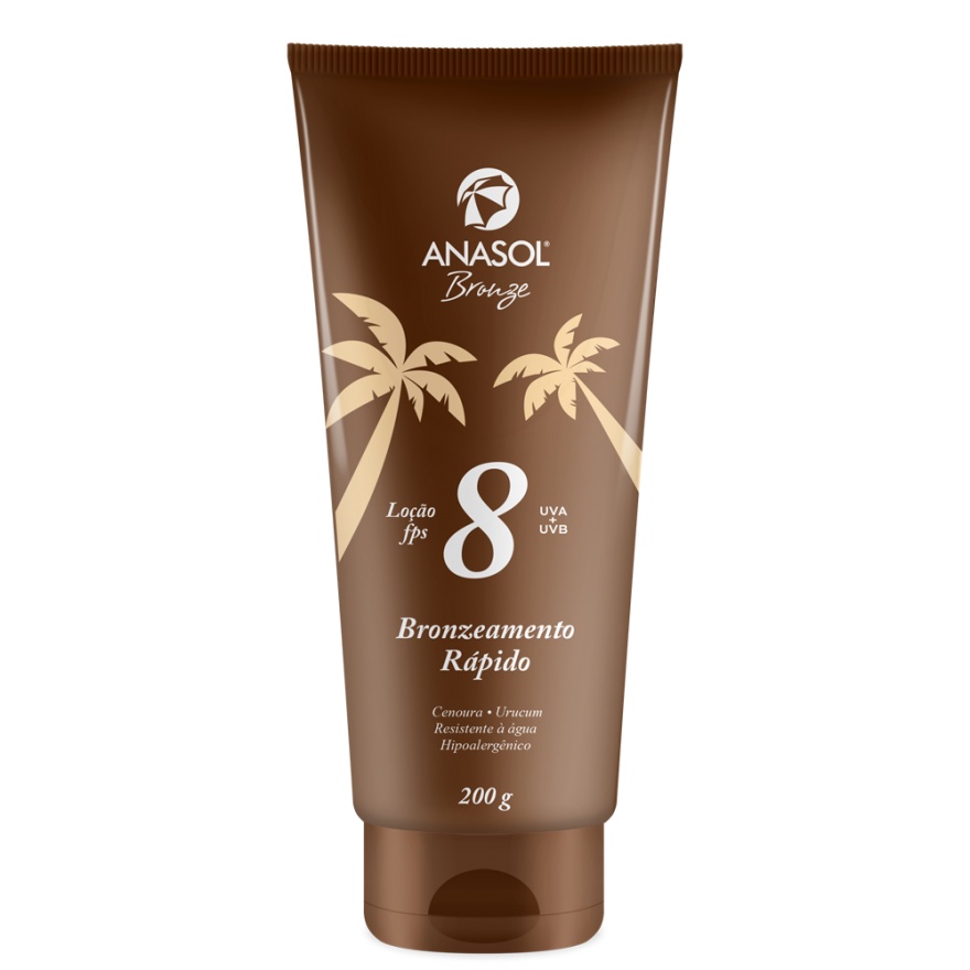 Anasol Bronze Loção Bronzeadora Bronzeamento Rápido FPS 8 Vegano 200g