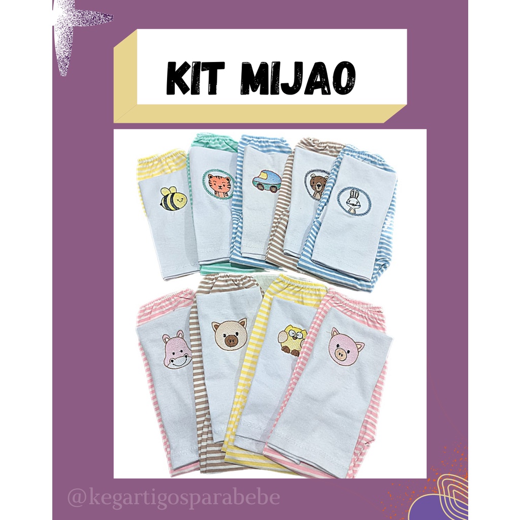 kit de camiseta regata bordada e mijao listrado 100%algodão para Recém nascido para bebe