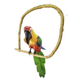Escultura Pássaro Arara de Madeira no Cipó 70cm para Jardim e Varanda – Decoração Artesanal da Fauna Brasileira em Oferta na Shopee