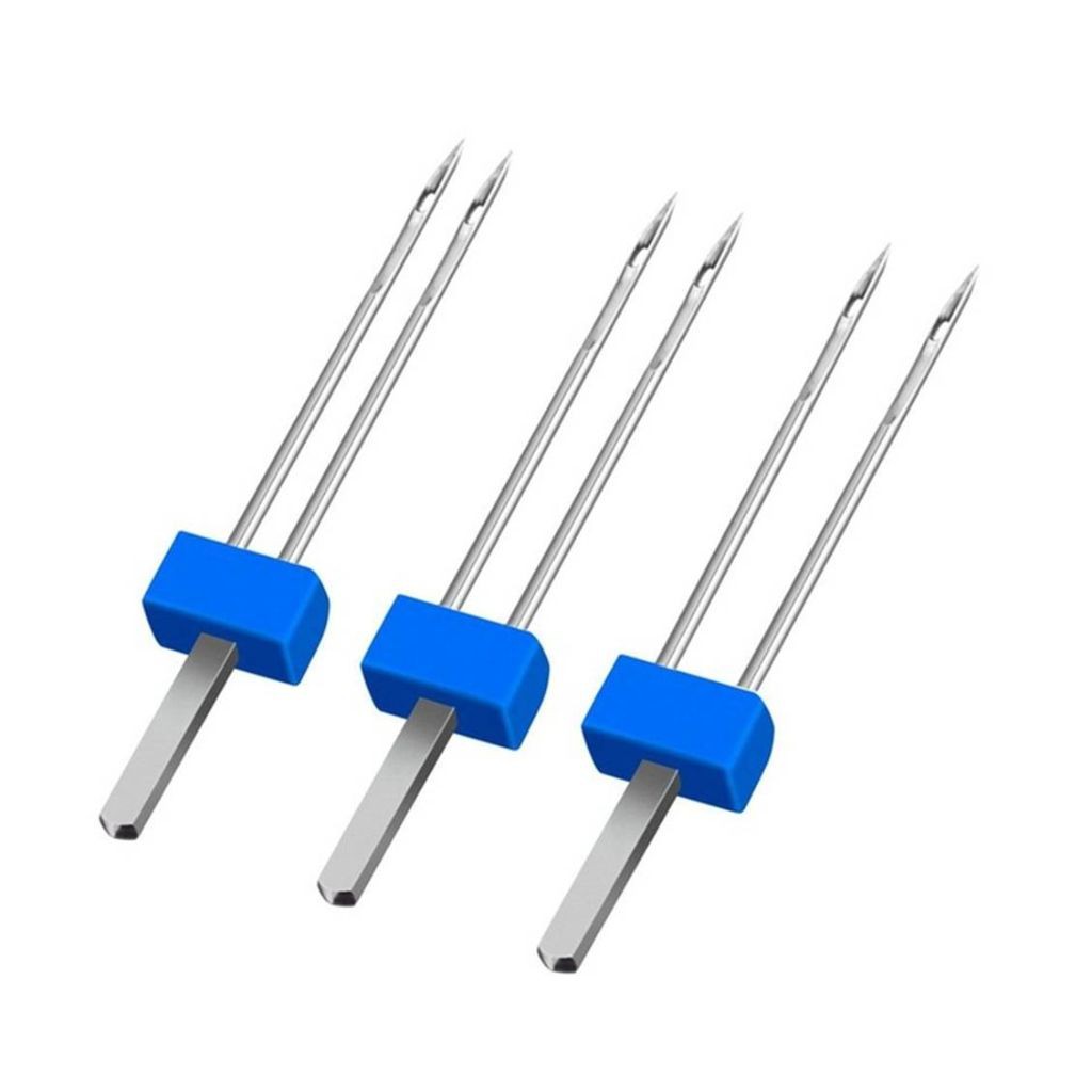 kit agulha dupla para maquinas de costura doméstica Singer Elgin Janome Brother