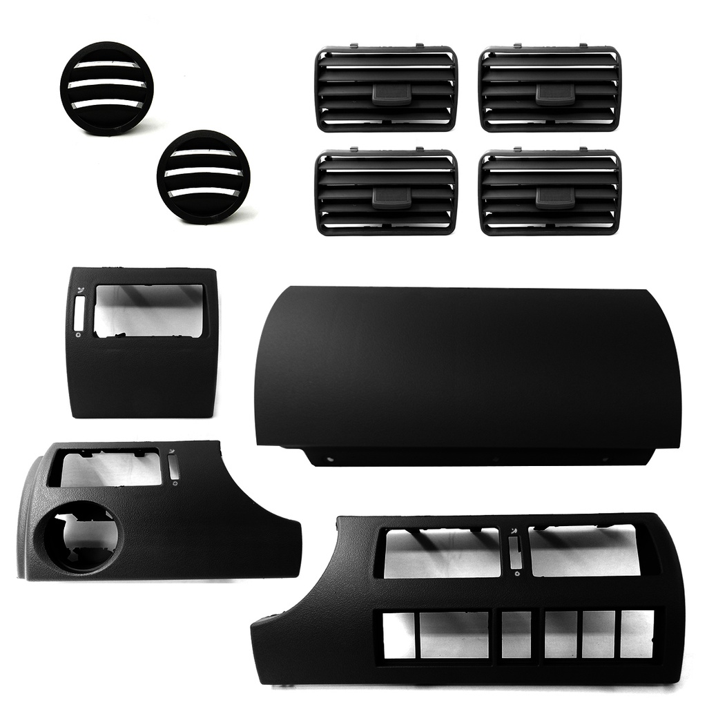 Kit Moldura Painel E Telas Difusores Volkswagen Gol Saveiro Parati G3 1999/2005 - Preto Novo