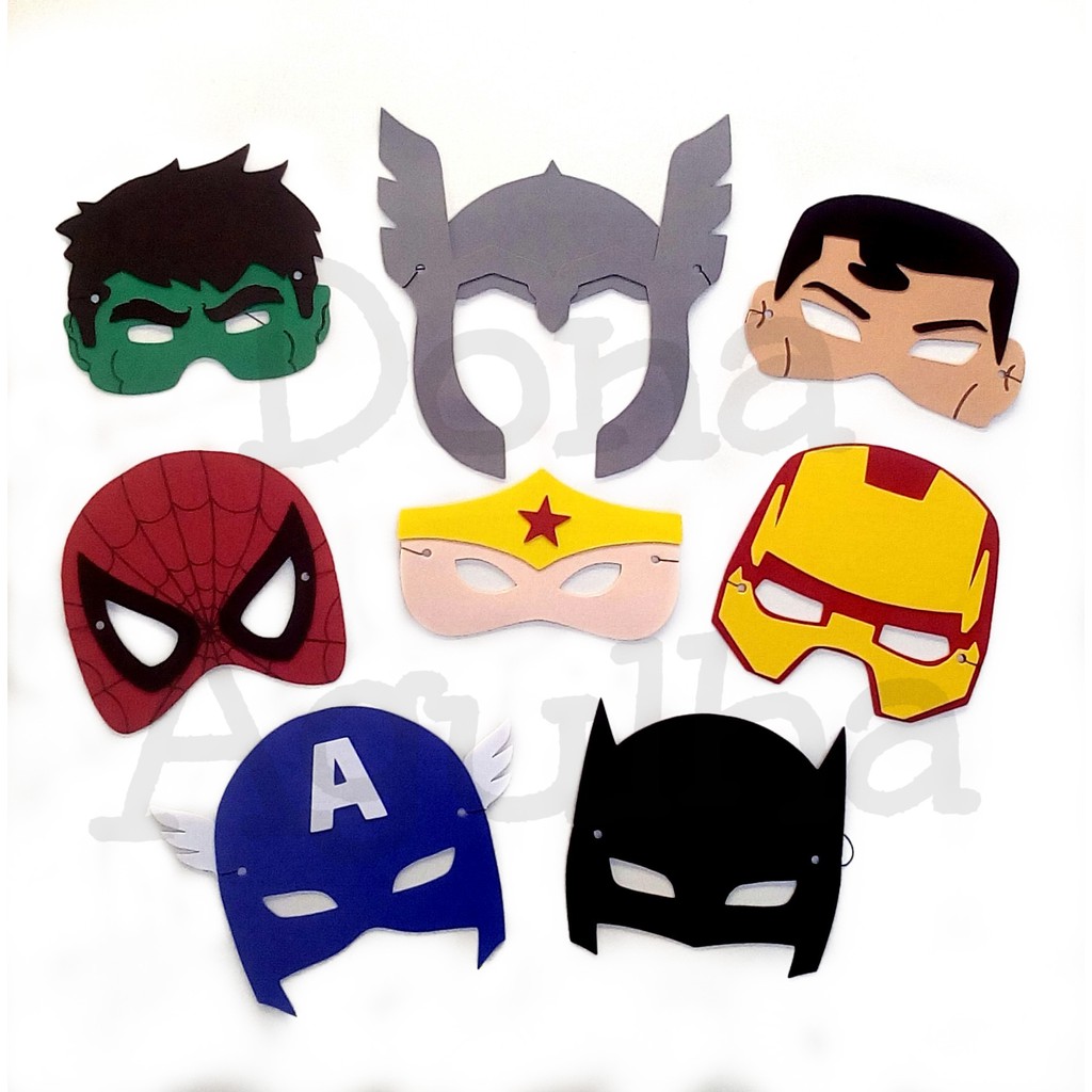 10 Máscaras/Super Heróis/Máscaras/Crianças/Aniversário de Super Herói ...