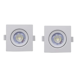Kit 15 Spot Led 7w Quadrado Direcionável Bivolt B. Frio