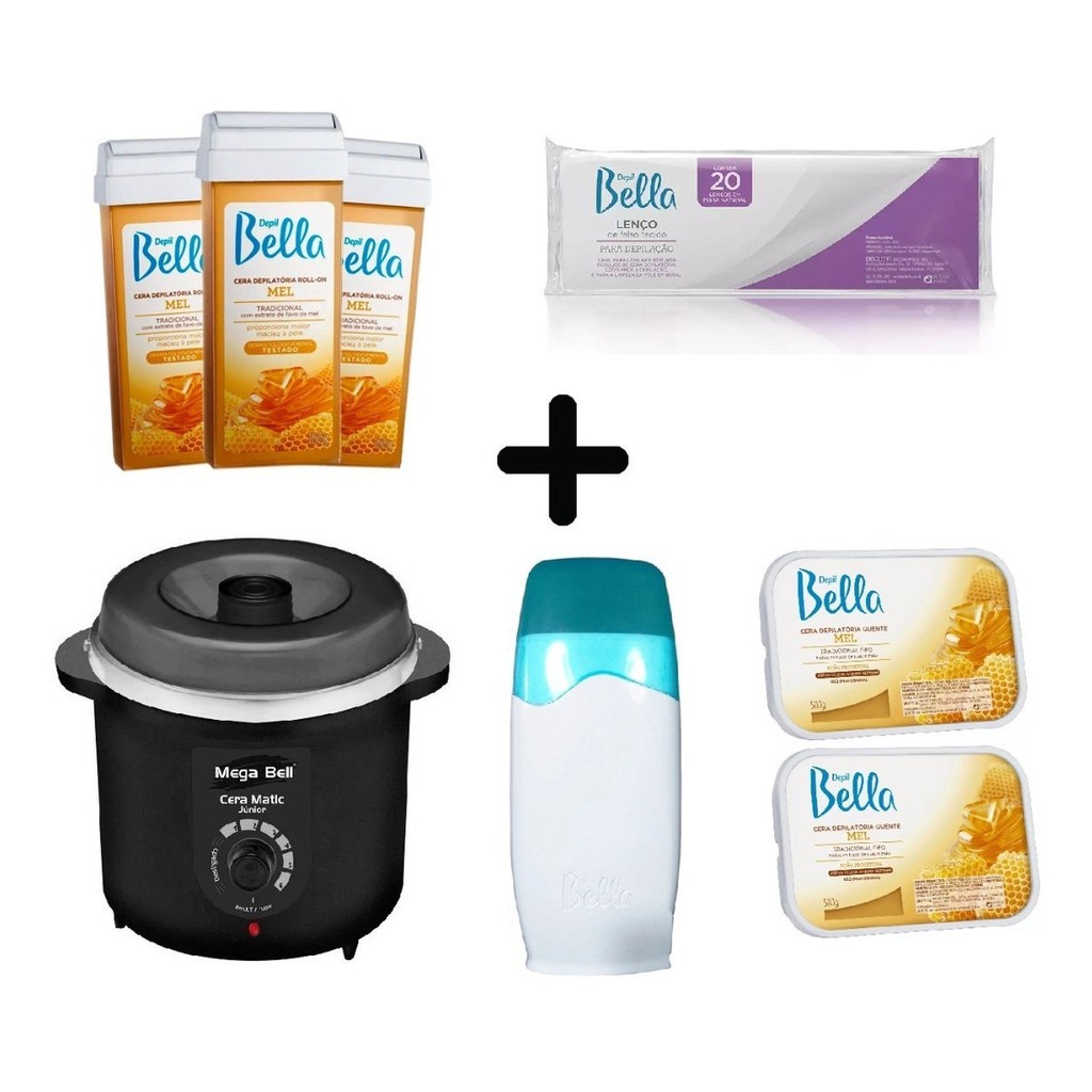 Kit Depilação Com Cera Quente Termocera + Rolon  Cera Panela a