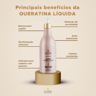 Queratina Cistina Super Reconstrução Capilar Profissional DYUSAR 500 ml em Oferta na Shopee