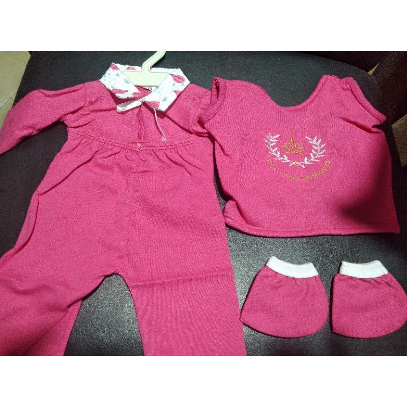 Conjunto Infantil para Boneca Reborn 4 Peças rosa pink Lindo barato na promoção