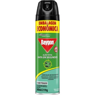 Inseticida Aerossol Baygon Ação Total com Óleo de Eucalipto 360ml Embalagem Econômica em Oferta na Shopee