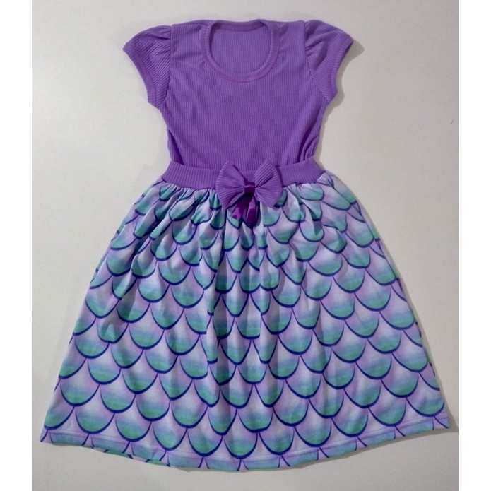Vestido Festa Infantil Tema Sereia Escamas Menina em Oferta na Shopee