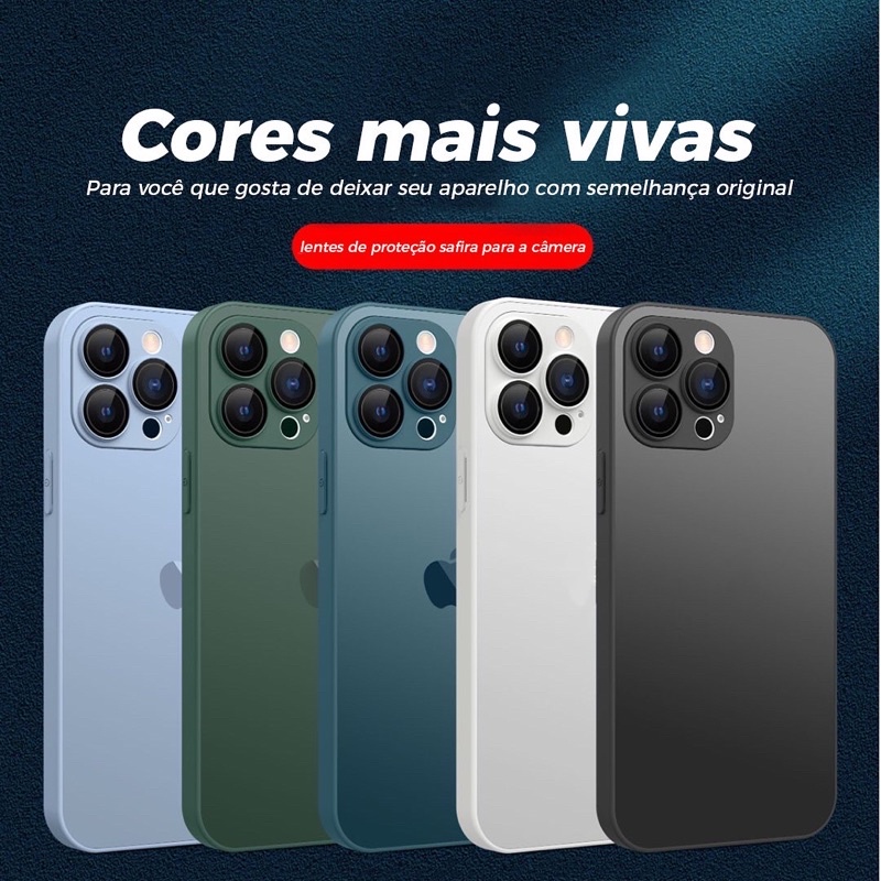 Capa De Telefone De Vidro Fosco Ag Glass Com Protetor De Lente Para Iphone Pro Max