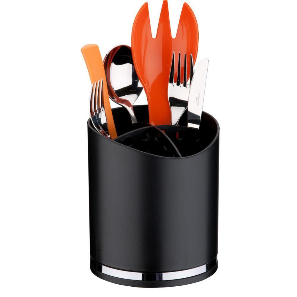 Suporte Escorredor Para Talheres e Utensílios Eleganza - Preto