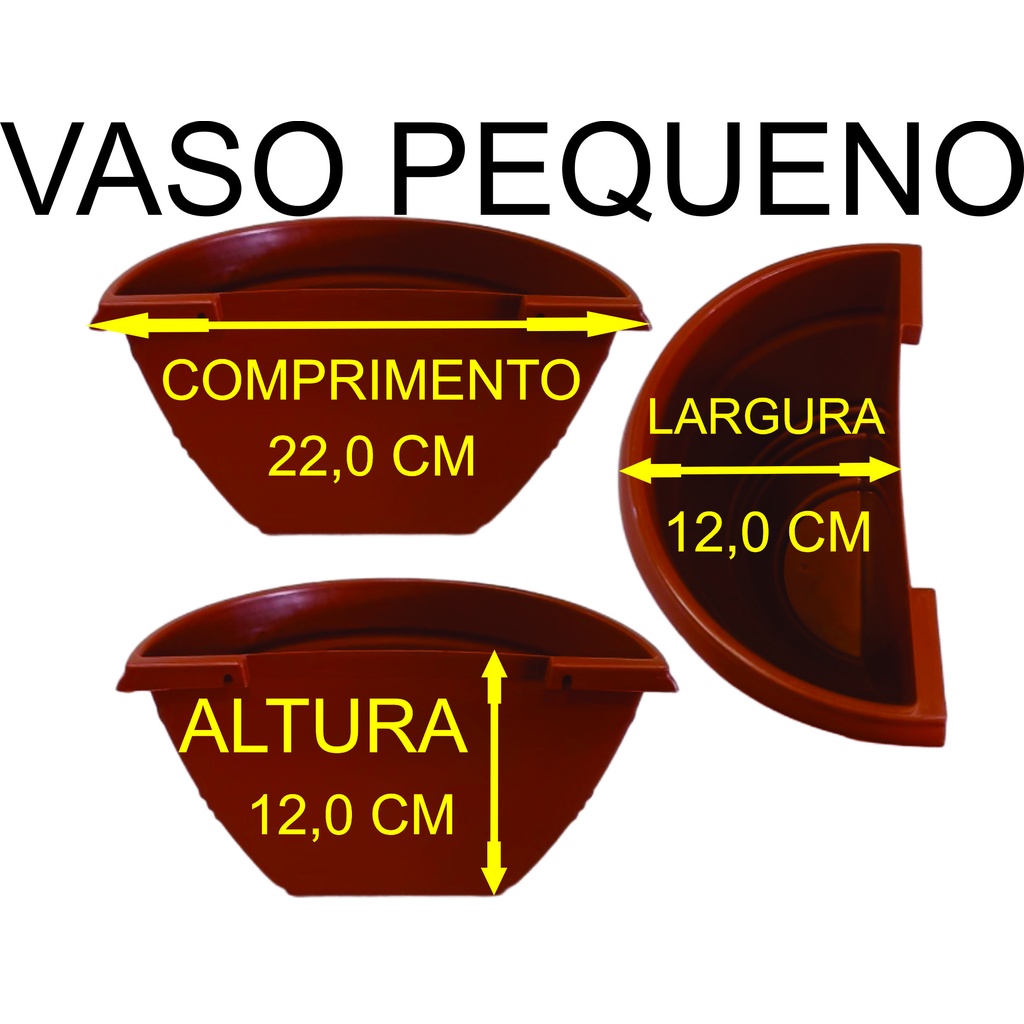 24 vasos de parede MARROM CERAMICA de 1 LITRO vaso plástico de parede vaso para parede vaso para jardim vertical vaso de