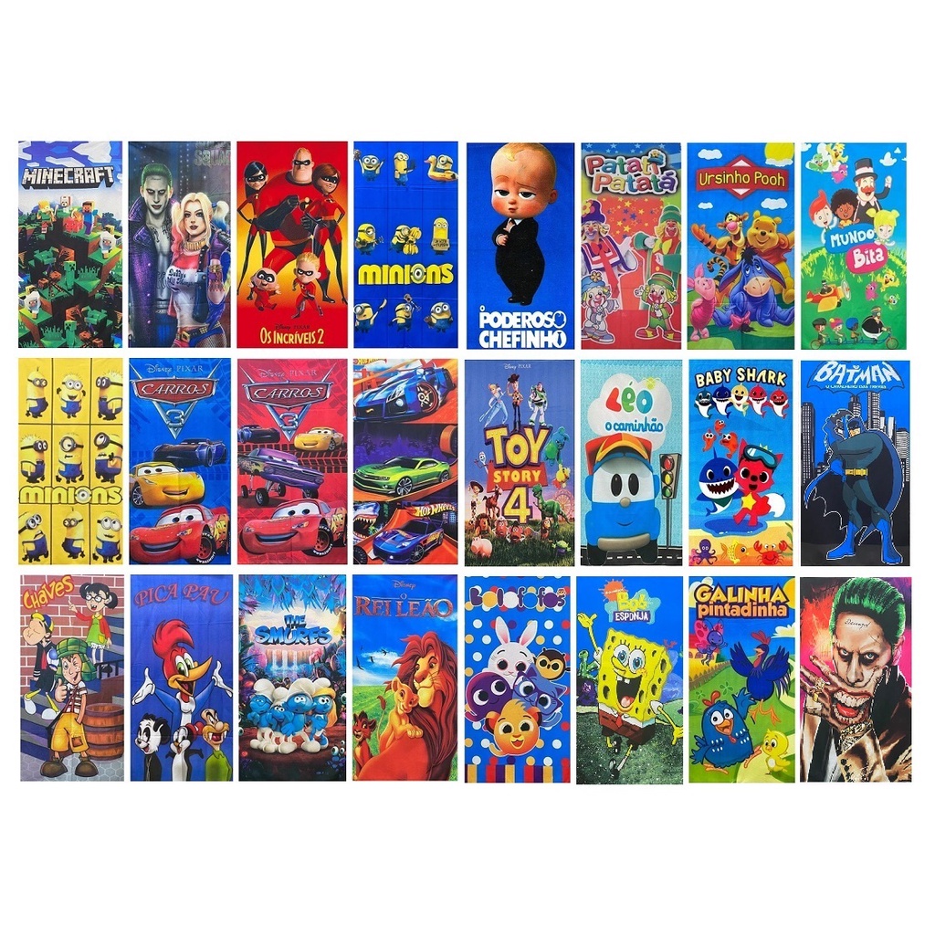 5 Toalha pequena rosto / mão / lancheira / escolar infantil personagens em Oferta na Shopee