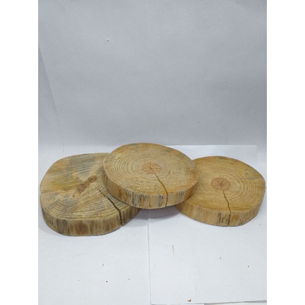 Kit 10 Bolacha de Madeira Natural Rústica Para Decoração Centro de Mesa ou Aparador de Panela 15 a 20 cm Rachada