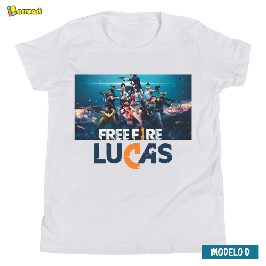 Camisa Infantil Free Fire Personalizada Camiseta Algodao Poliester Shopee Brasil - camiseta infantil roblox boneco logo personalizada com nome