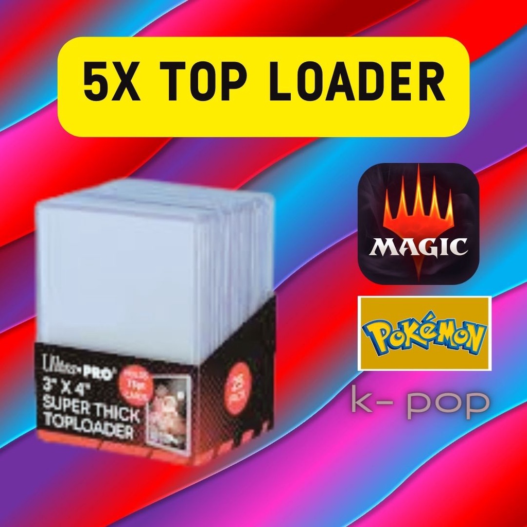 5 unidades de Toploader /Top Load da marca Ultra Pro Regular para todos os card games e cards colecionaveis como Magic the gathering, Pokemon , K-pop, J-pop, soccer card, NFL, NBA, MLB