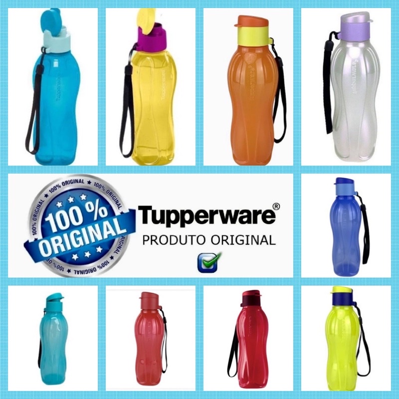 Tupperware Garrafa Eco Tupper Plus 500ml Com Tampa Flip Top E Cordinha, Escolha Sua Garrafinha Preferida !!!