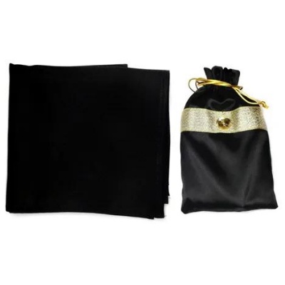 Toalha Preta + Saquinho Para Guardar Cartas De Tarô em Oferta na Shopee