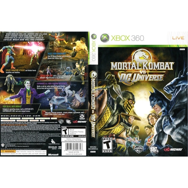 Mortal kombat vs Dc universe P/ XBOX360 (LTU/LT/JTAG/RGH)