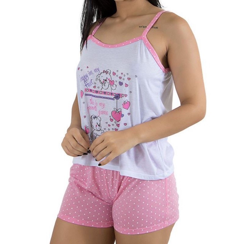 Baby Doll Adulto Alcinha Malha Estampada Pijama Não Desbota em Oferta na Shopee