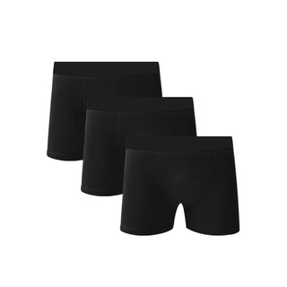 Kit 3 Cuecas Boxer Algodão Cotton Preta Com Poliester C5