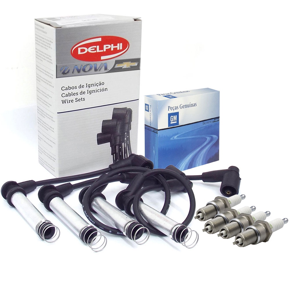 Kit De Velas E Cabos Ignica Corsa Classic 1999 2000 2001 em Oferta na Shopee