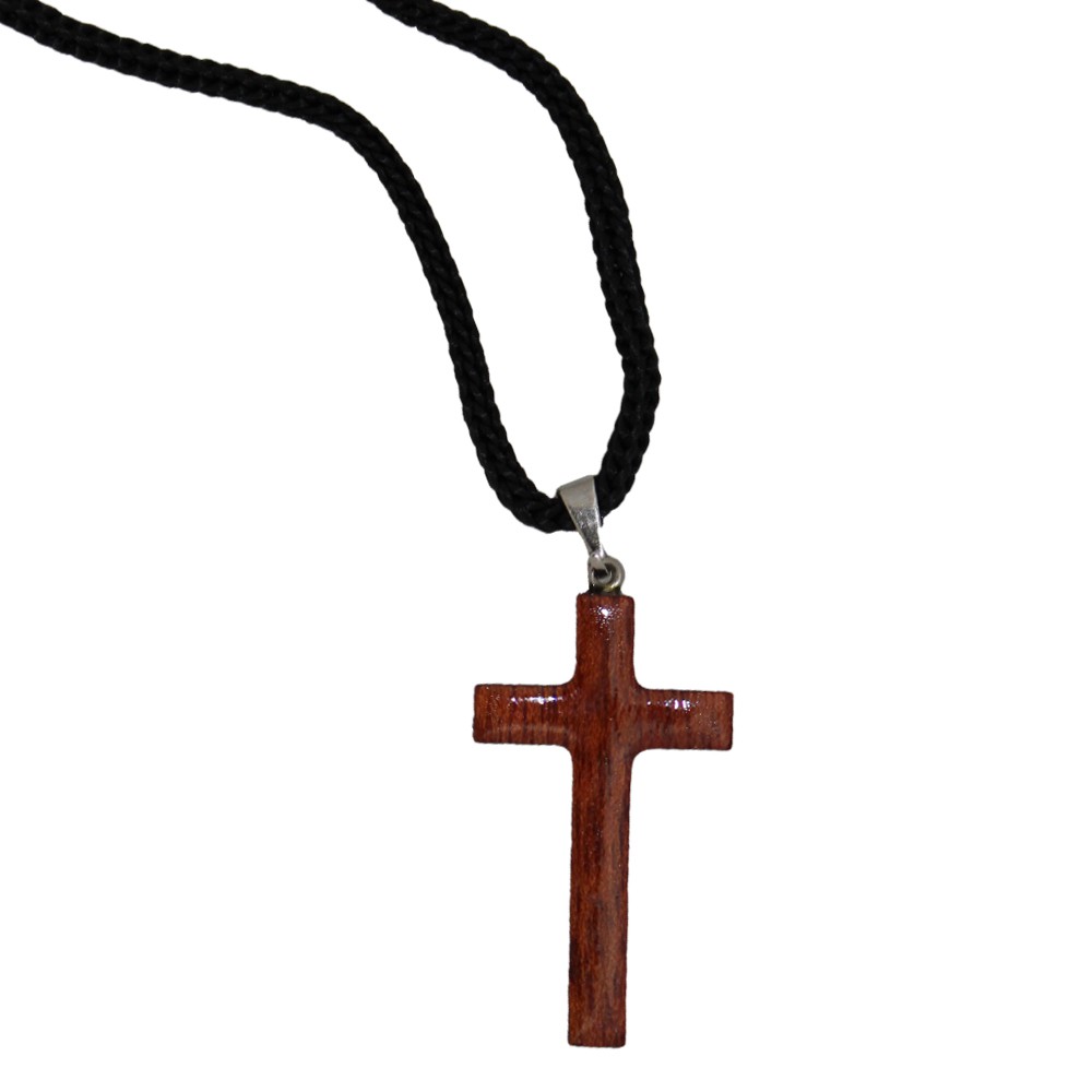 Cordão Crucifixo Cruz de Madeira em Oferta na Shopee