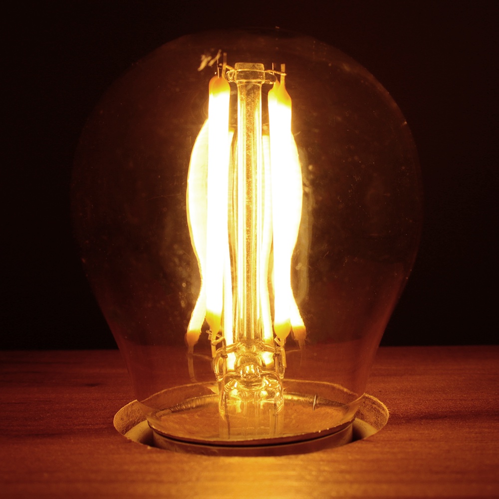 Kit 2 Lâmpada Filamento Led G45 Vintage Retro Carbono Âmbar