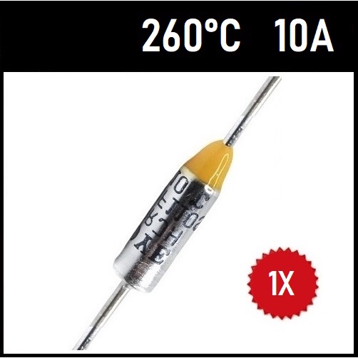 1 Fusível Térmico 10A 260C 260°C 260 Graus 250V