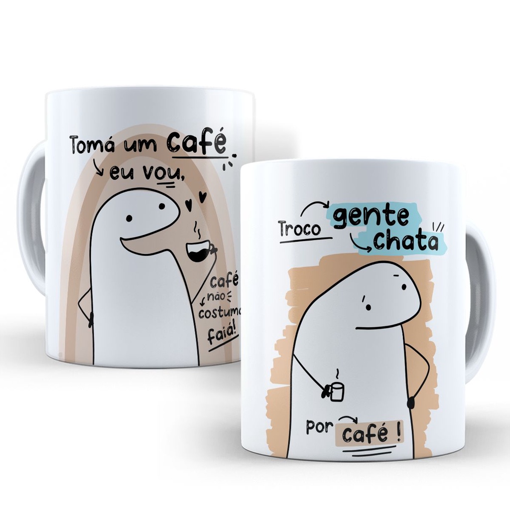 Caneca Café Personalizada de Porcelana Flork Meme Engraçada Divertida Mod.456 Troca por Café