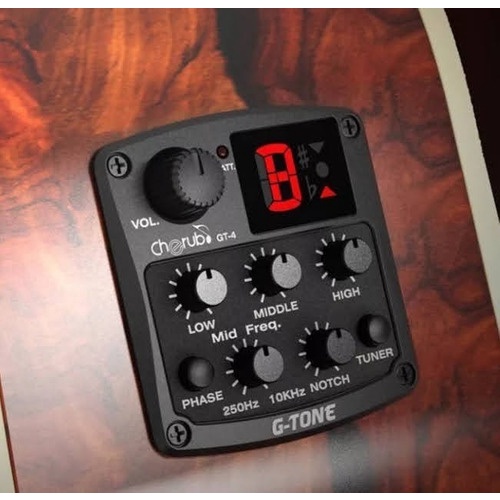 Captador Pré-equalizador Cherub G-tone Gt-3 Afinador Violão