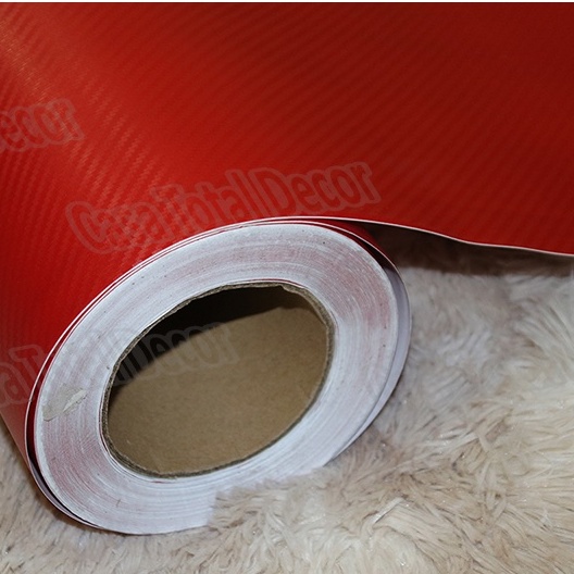 Envelopamento Adesivo Automotivo Carro Moto 3D Fibra De Carbono Fosco Vermelho Antibolha