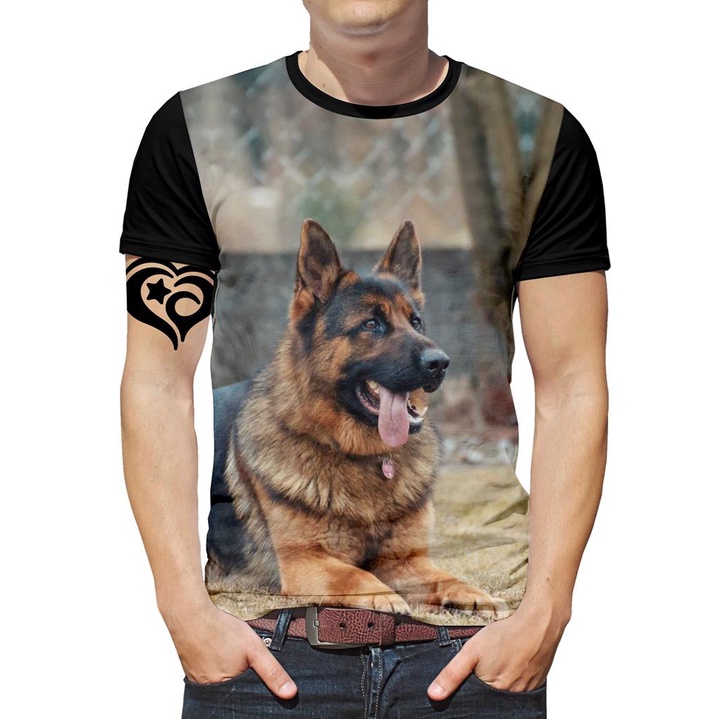 Camiseta Pastor Alemao Masculina Cachorro Animal Blusa