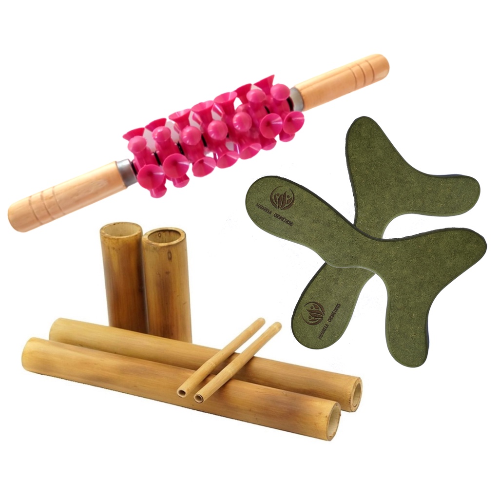 Kit Pantala + Kit Bambuterapia + Rolo Massageador Turbinado