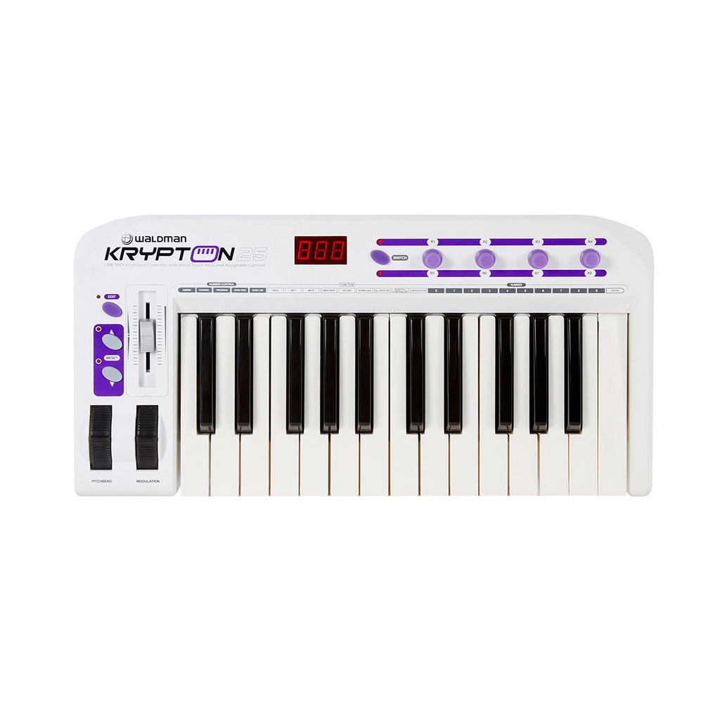 Controlador Midi Waldman Usb Krypton 25 Teclado Profissional