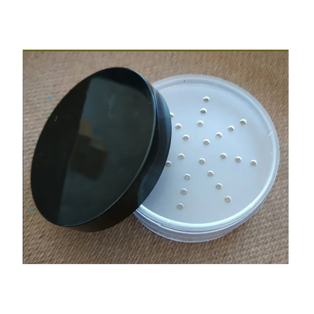 2 Potes 60 ml para pó ou creme com peneiras Tampa preta em Oferta na Shopee