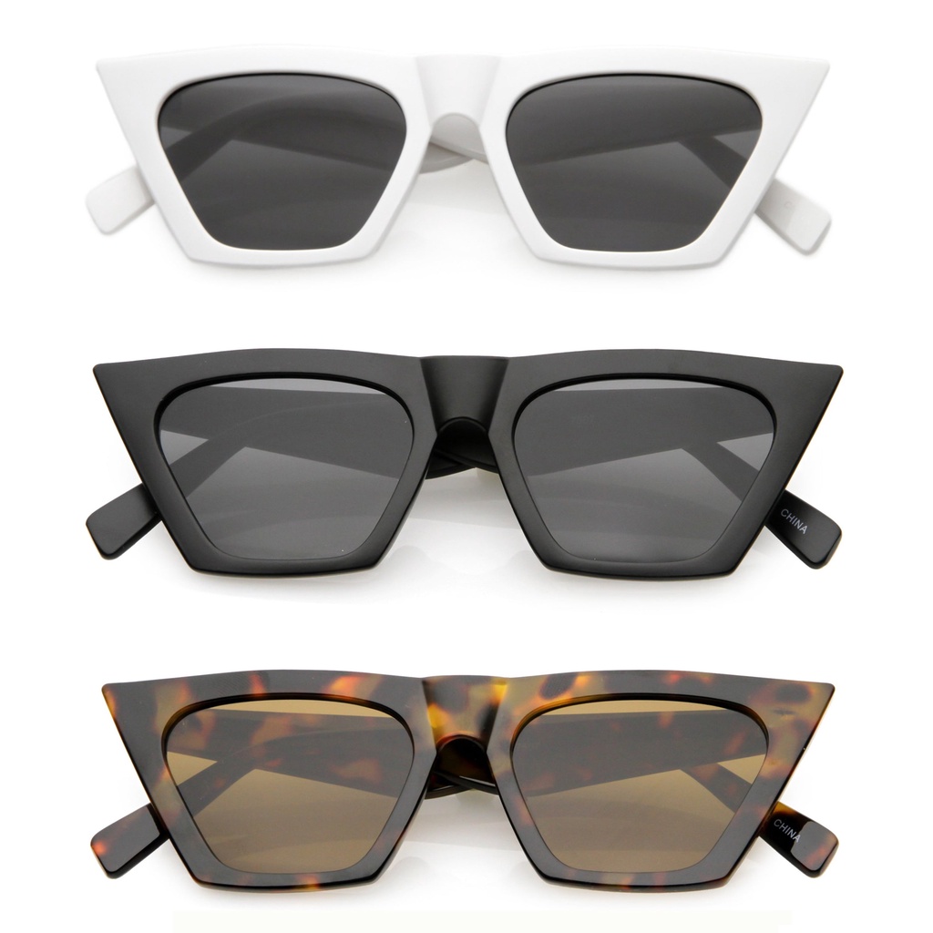 Oculos De Sol Blogueiras Vintage Retro Olho De Gato Triangulo Moda Uv400