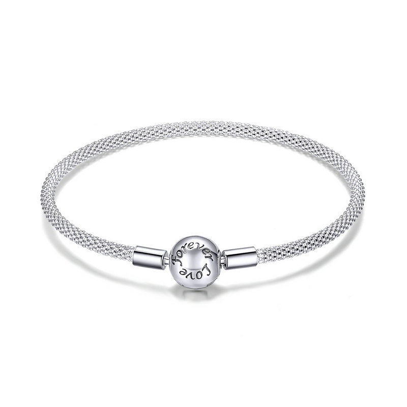 Bamoer Pulseira De Prata 100 % 925 17CM 19CM 21CM SCB105