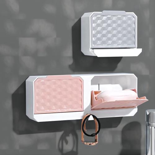 Suporte Porta Sabonete de Parede Com Tampa À Prova De Poeira Dreno Água Escorredor em Oferta na Shopee
