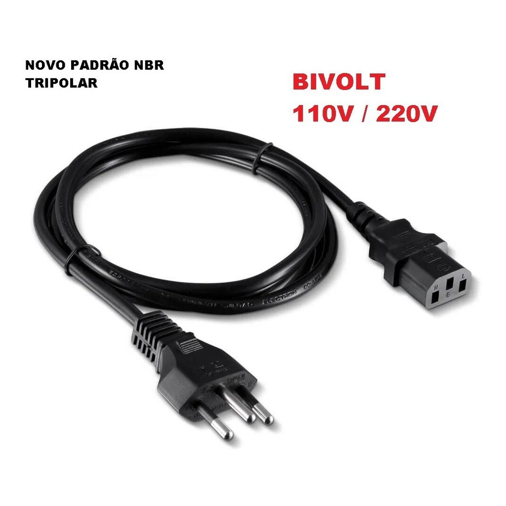 Cabo Força 1.2m Blindado = Panela Eletrica Pressão 6l Bivolt 110v 220v 10a