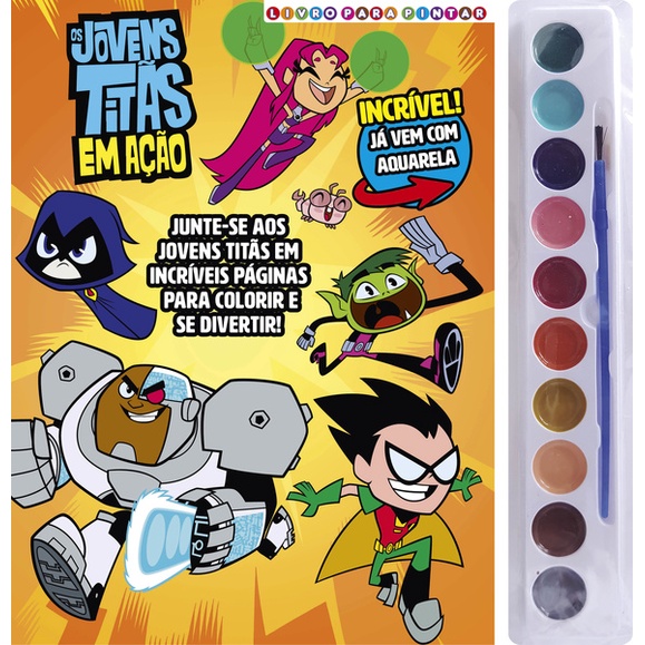 Jovens Titãs Livro para Pintar com Aquarela