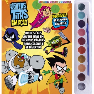 Jovens Titãs Livro para Pintar com Aquarela em Oferta na Shopee