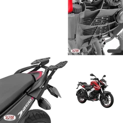 Suporte Baú Bagageiro + Protetor de Radiador Bajaj Dominar 160 200 - Scam