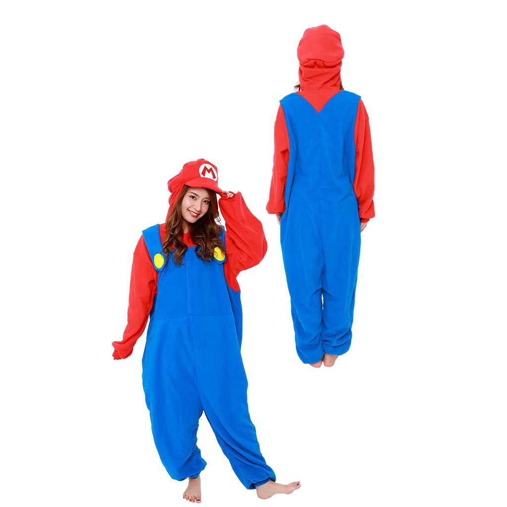 Pijama Mario Macacão Adulto Promoção Kigurumi Mario Nintendo Super Mario
