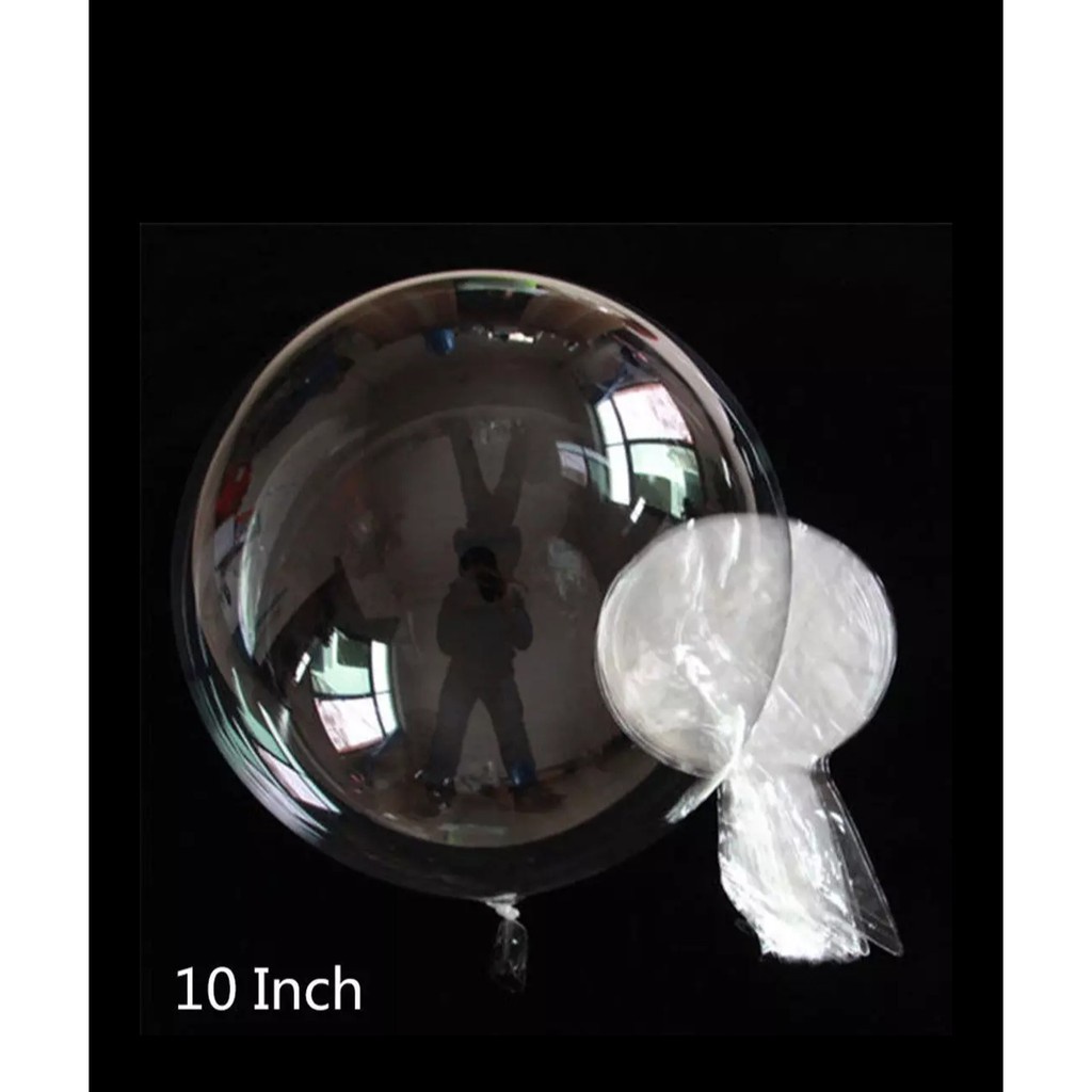 10 Mini Balão Bubble Centro de Mesa 10 Polegadas 25cm Silicone Transparente + 10 Varetas 30cm